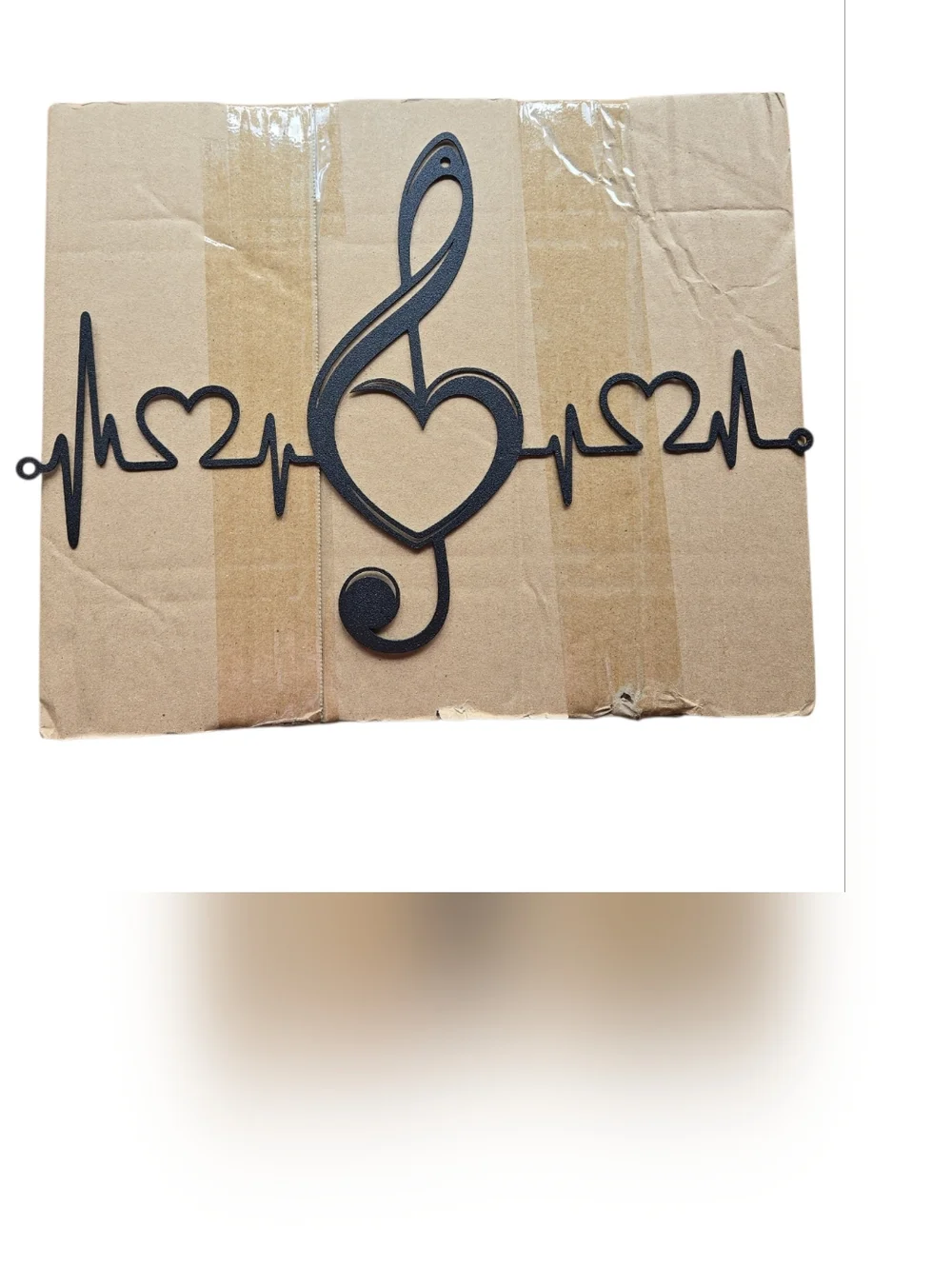 Black Metal Music Note Heart Wall Decor - Home Wall Art